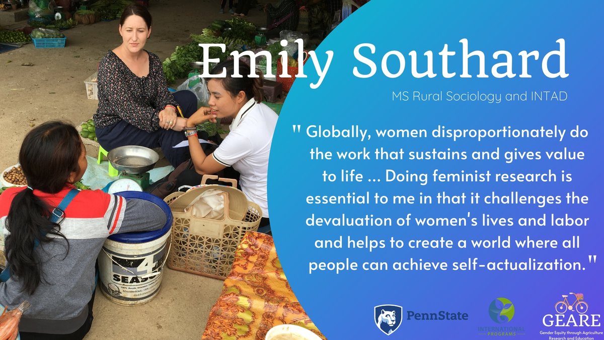 GearePsu's tweet photo. @EmilyMLSouthard is a M.S. student in Rural Sociology and International Agriculture &amp; Development. She participated in the USAID Feed the Future Sustainable Intensification (Kansas State) funded project, Women in Agriculture: Cambodia and conducted her thesis research in (1/2) https://t.co/oAiD2a9Shu