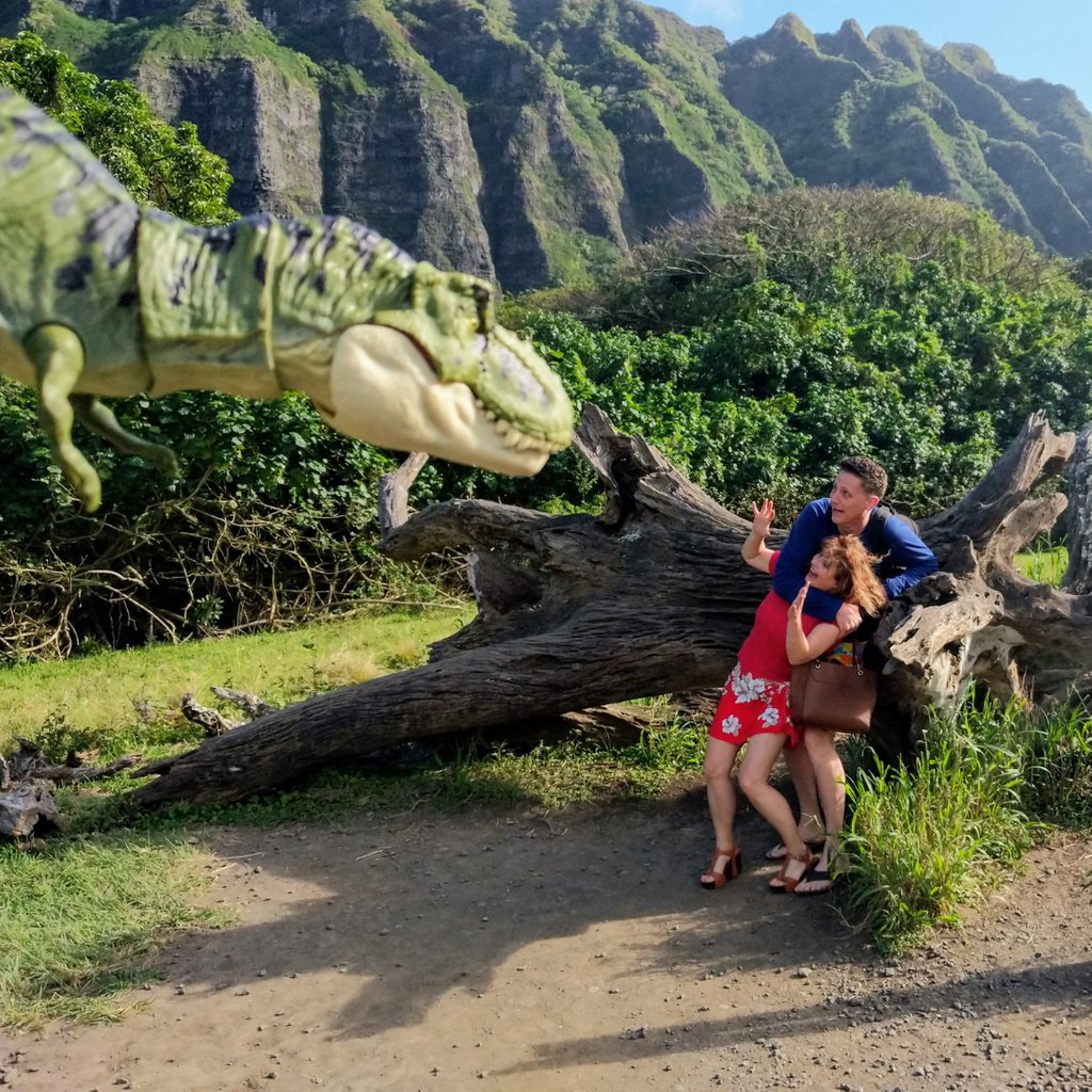 authorjenn1's tweet photo. That time we were chased by Dinosaurs on O'ahu. 😂 As things are starting to open up a little more, where do you want to go? #hawaii https://t.co/kcLZeygKpi