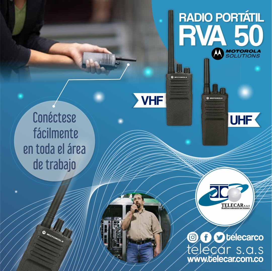 telecarco's tweet photo. El #RVA50 de #Motorola es un radio capaz de ayudar a equipos de trabajo de la forma más eficiente. @MotorolaLatAm 
#SoyPartnerMotorolaSolutions #Motorola #MotorolaSolucionsLatam #RadioComunicaciones #Soluciones #Seguridad #Tecnología #Radiode2vias #Eficiencia #Durabilidad https://t.co/TVujvpJUtl
