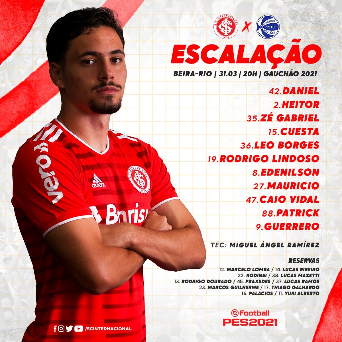 #Inter no papel.

Rodrigo feioso na meia. É dele o gol cagado.

#VamoInter