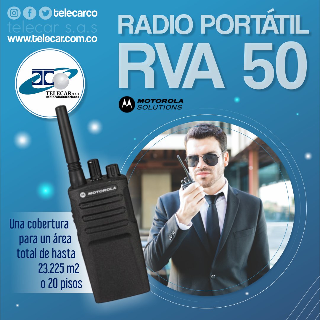 telecarco's tweet photo. El #RVA50 de #Motorola combina la calidad y la asequibilidad para brindar a tu empresa una ventaja competitiva. @MotorolaLatAm 
#SoyPartnerMotorolaSolutions #Motorola #MotorolaSolucionsLatam #RadioComunicaciones #Soluciones #Seguridad #Tecnología #Radiode2vias #Eficiencia https://t.co/Hb5Av1LBYL