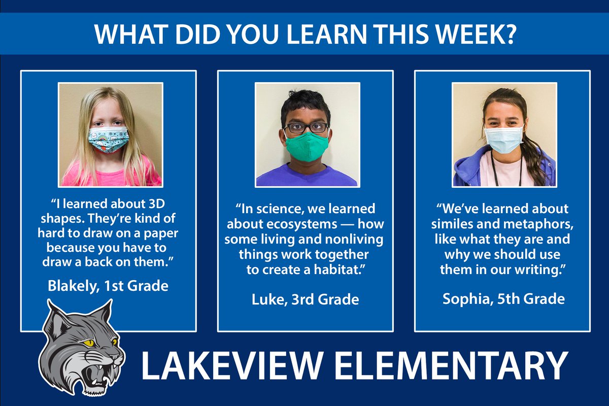 📚🎓📄 What Did You Learn This Week? 📄🎓📚

We stopped by Lakeview Elementary to check out the awesome learning that was happening at their campus this week!