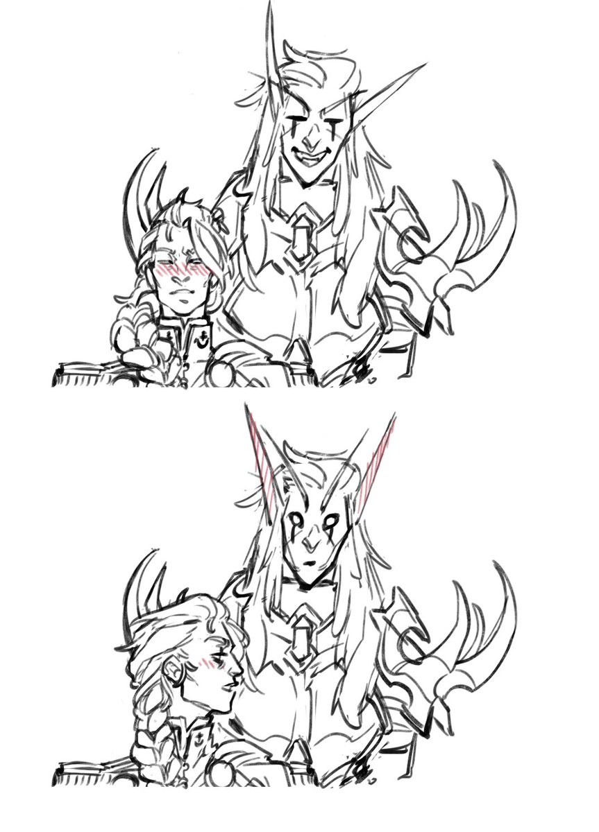 A doodle to overcome my art block...
I'll leave the dialog part to your imagination!

#Sylvaina #JainaProodmoure #SylvanasWindrunner
