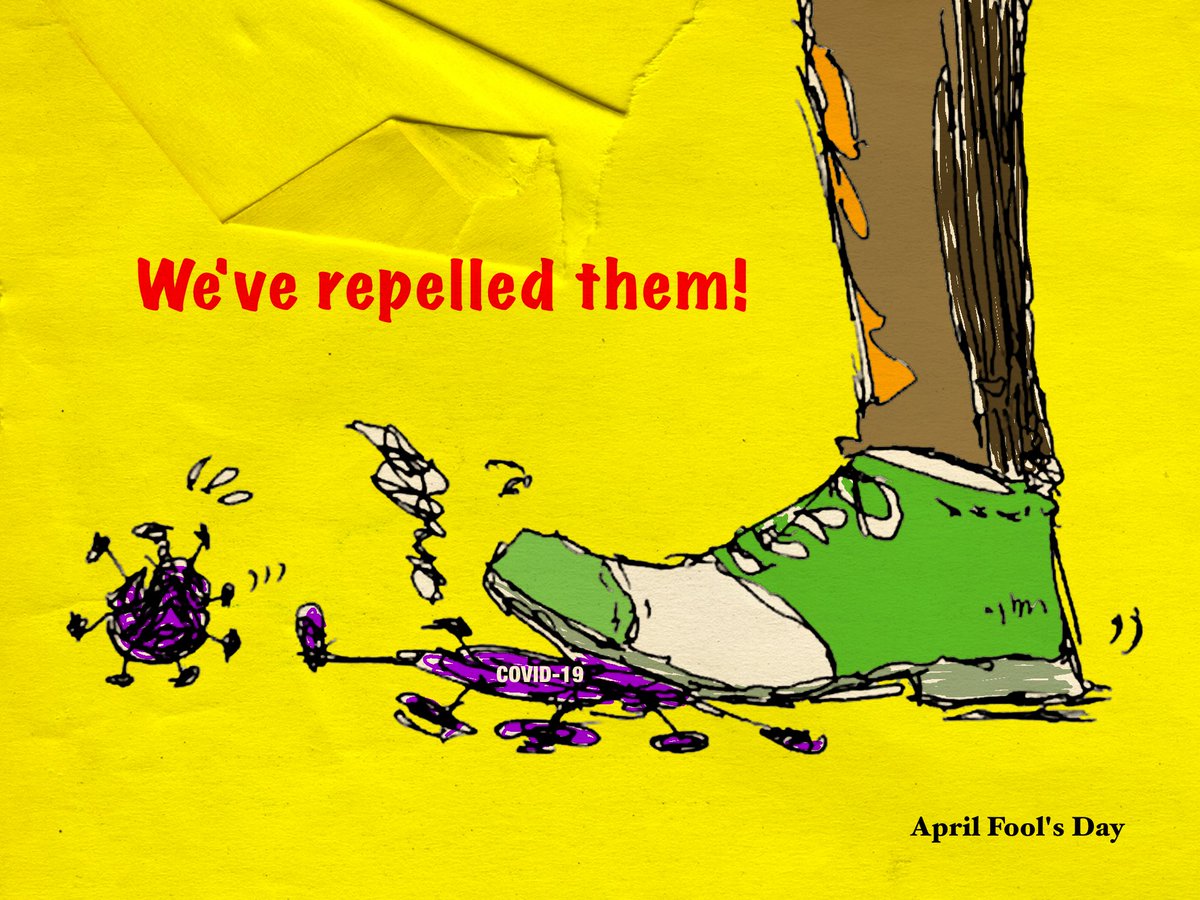 s_zono's tweet photo. We've repelled them! / コロナ撃退
April Fool's Day...
#repelled
#COVID19
#AprilFoolsDay
#コロナ撃退
#エイプリルフール
#illustration
#memo
#illust
#art
#design
#poster https://t.co/BYiOq3DLId