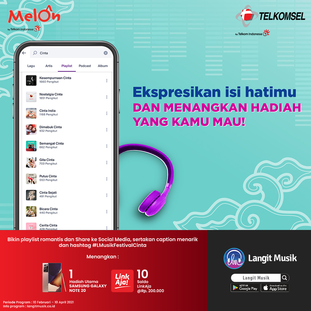 LangitMusik's tweet photo. Sobat, 10 hari lagi yuk! Menangin program berhadiah yang satu ini. Info lebih lanjut buka https://t.co/z03lnsrvOq ππ
.
Hadiahnya Samsung Galaxy Note 20 & LinkAja Jutaan rupiah!
.
Good Luck ~
.
#giveawayindonesia #LangitMusik #LMusikViralPopdut
#ProgramBerhadiah #Giveaway https://t.co/7rFajOb0rU