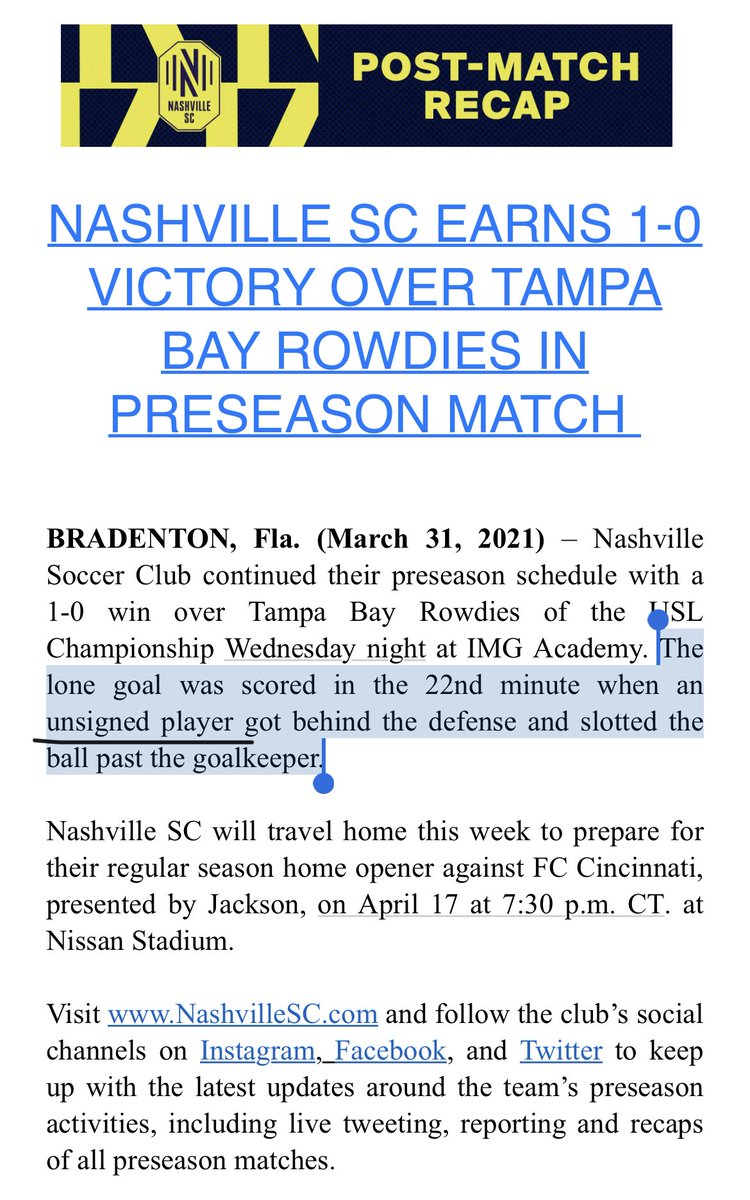 RobAbramowitz's tweet photo. #NashvilleSC is being sly...
#UnsignedPlayer
Is this a new #MLS category going forward? https://t.co/DPqm2agYmn