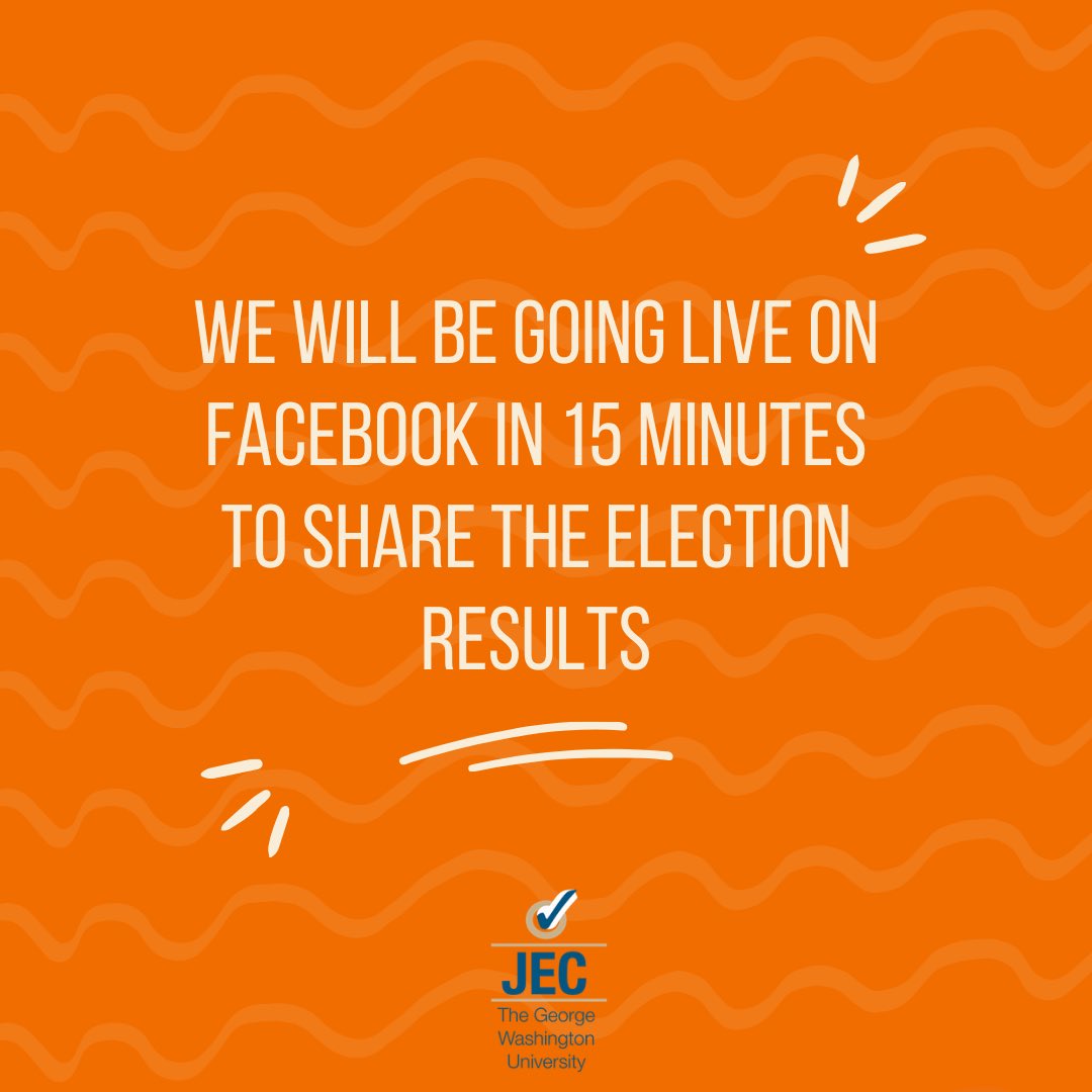 Join us in 15 minutes on Facebook live to hear the election results!