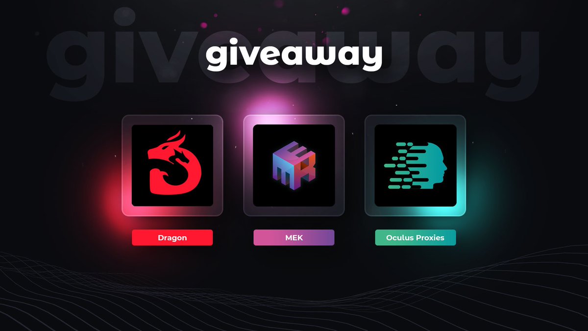 🎆 HUGE GIVEAWAY 🎆

Rules:
- Follow <a href="/MEKRobotics/">MEKAIO</a> <a href="/DragonAIOBot/">Dragon</a> @OculusProxies 
- RT ♻️
- Like this tweet 💗

Prizes:
- 1 x dragonaio monthly + 500 cash
- 200 x oculus yearly premium proxies
- 1 x MEKAIO free renewal key

Ends in 2 days! Good luck!