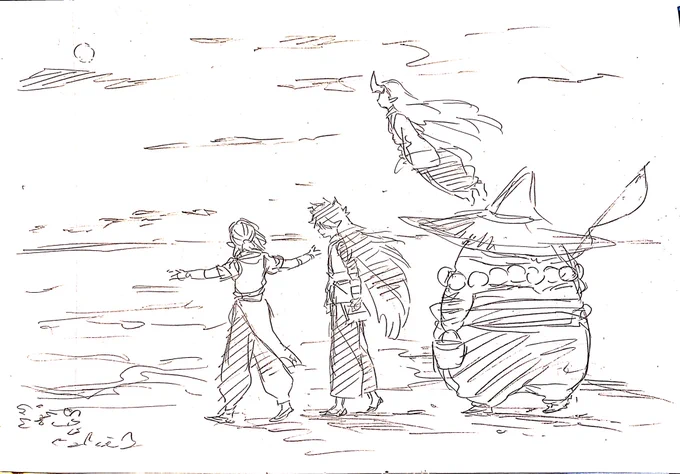 【雑描】離島組

洛竹「小黒が起きたらさ、このでっかい海を見せてやろうぜ」

#羅小黒戦記 