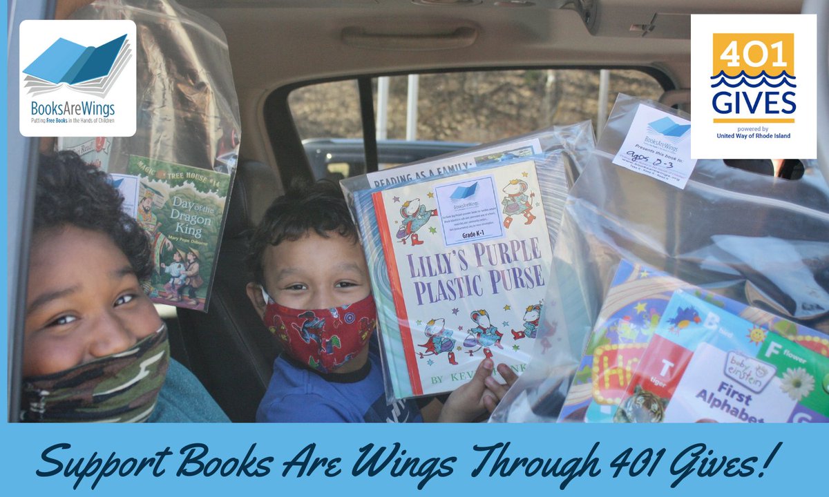 BooksAreWings's tweet photo. This @401Gives, help us provide choice and excitement about reading and books. Share about @BooksAreWings or other local nonprofits using the tag #401gives. Visit https://t.co/03VzeQWXFh to see all the local nonprofits, and visit our microsite to give now: https://t.co/0dvq64DMVJ https://t.co/LzWrZVcmJB