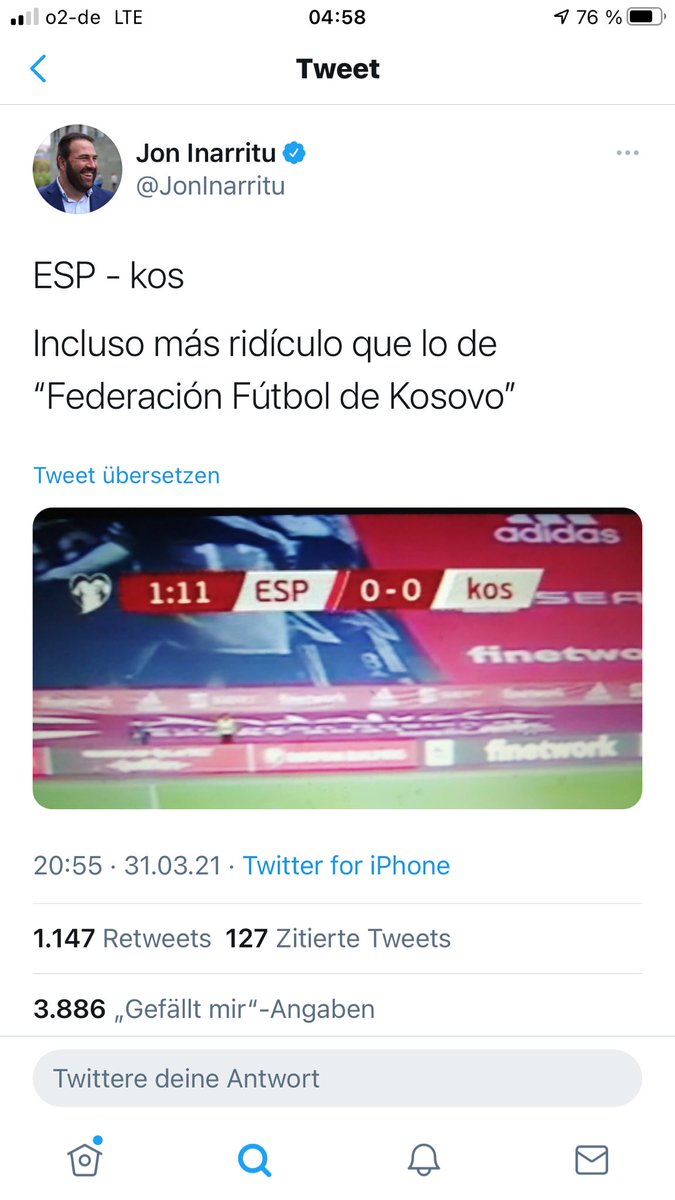 susa7170's tweet photo. Spanischer Trainer &amp; Fußballverband sprechen von „Territorium“ Kosovo, spanisches TV schreibt Kosovo extra klein und Reporter versuchen, Wort #Kosovo zu umgehen. Skurril, was veranstaltet wurde, weil #Spanien Angst vor Autonomiebestrebungen im eigenen Land hat #Katalonien #ESPKOS https://t.co/io57ltEX4c