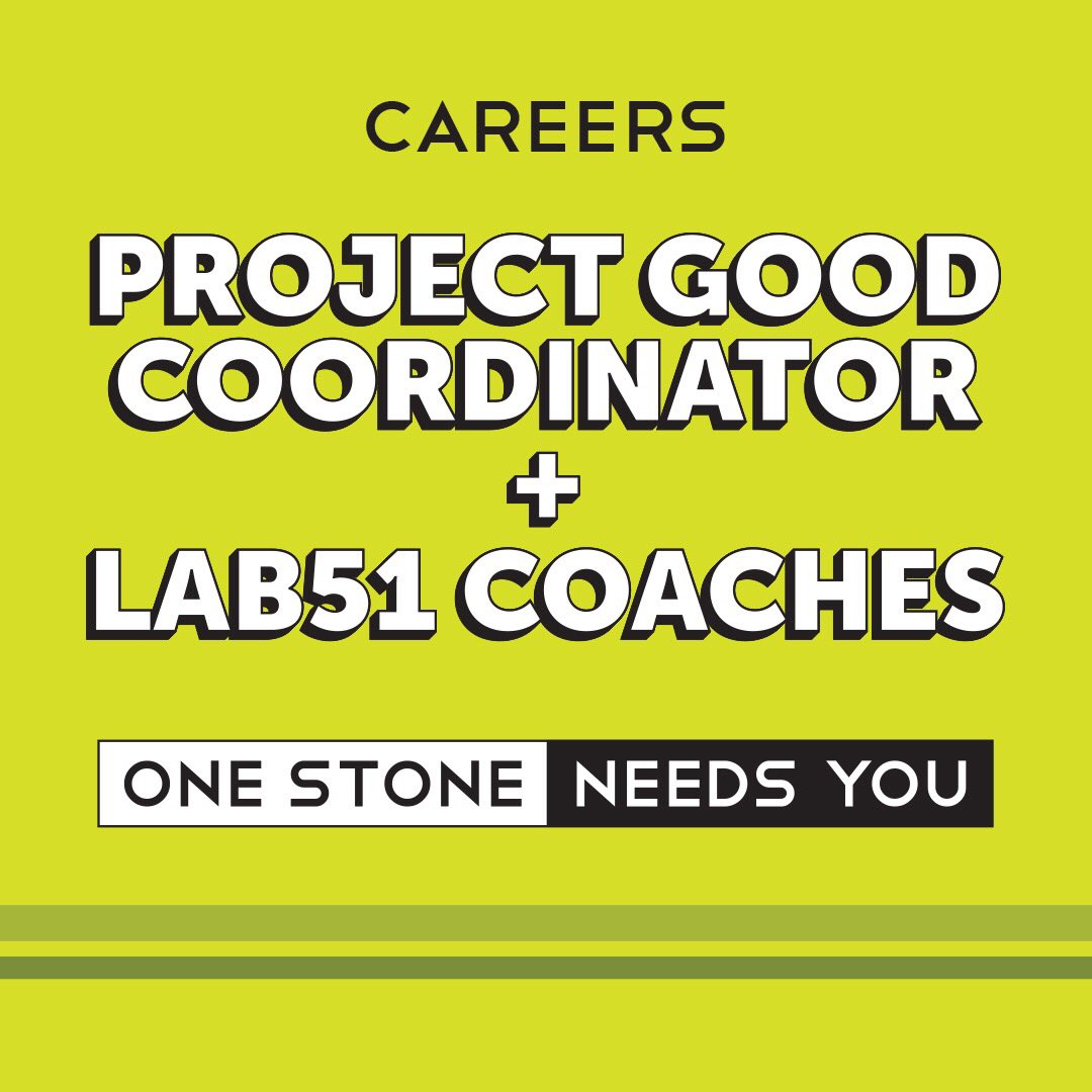 One Stone (@onestoneidaho) on Twitter photo Are you a change-maker? Do you believe in the power of students? One Stone is looking for a Project Good Coordinator and Lab51 Coaches, apply at: onestone.org/careers
If you have questions, please reach out to joinourteam@onestone.org Are you a change-maker? Do you believe in the power of students? One Stone is looking for a Project Good Coordinator and Lab51 Coaches, apply at: onestone.org/careers
If you have questions, please reach out to joinourteam@onestone.org