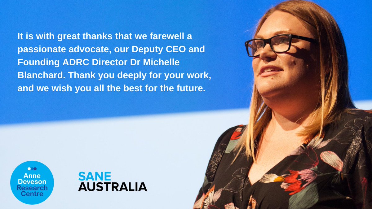 As <a href="/SANEAustralia/">SANE</a> refines its focus on service delivery to meet unprecedented demand, we farewell our founding Director <a href="/DrMichBlanchard/">Dr Michelle Blanchard</a> and thank her for her work. More at: sane.org/latest-news/sa…