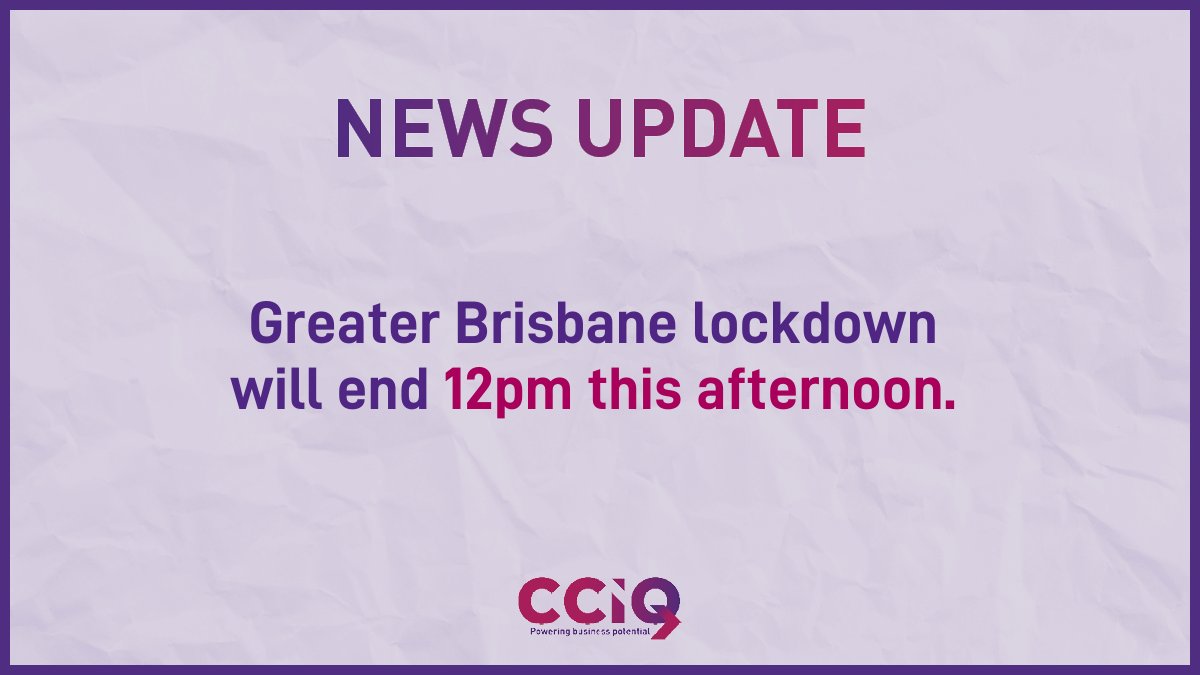 Greater Brisbane's snap lockdown will end 12pm today, just in time for the Easter weekend 🐰
​
Precautions are still in place, however Qld can now look forward to a much-needed boost to business over the Easter break.
​
​Read our latest media release 👉 bit.ly/39sJbby