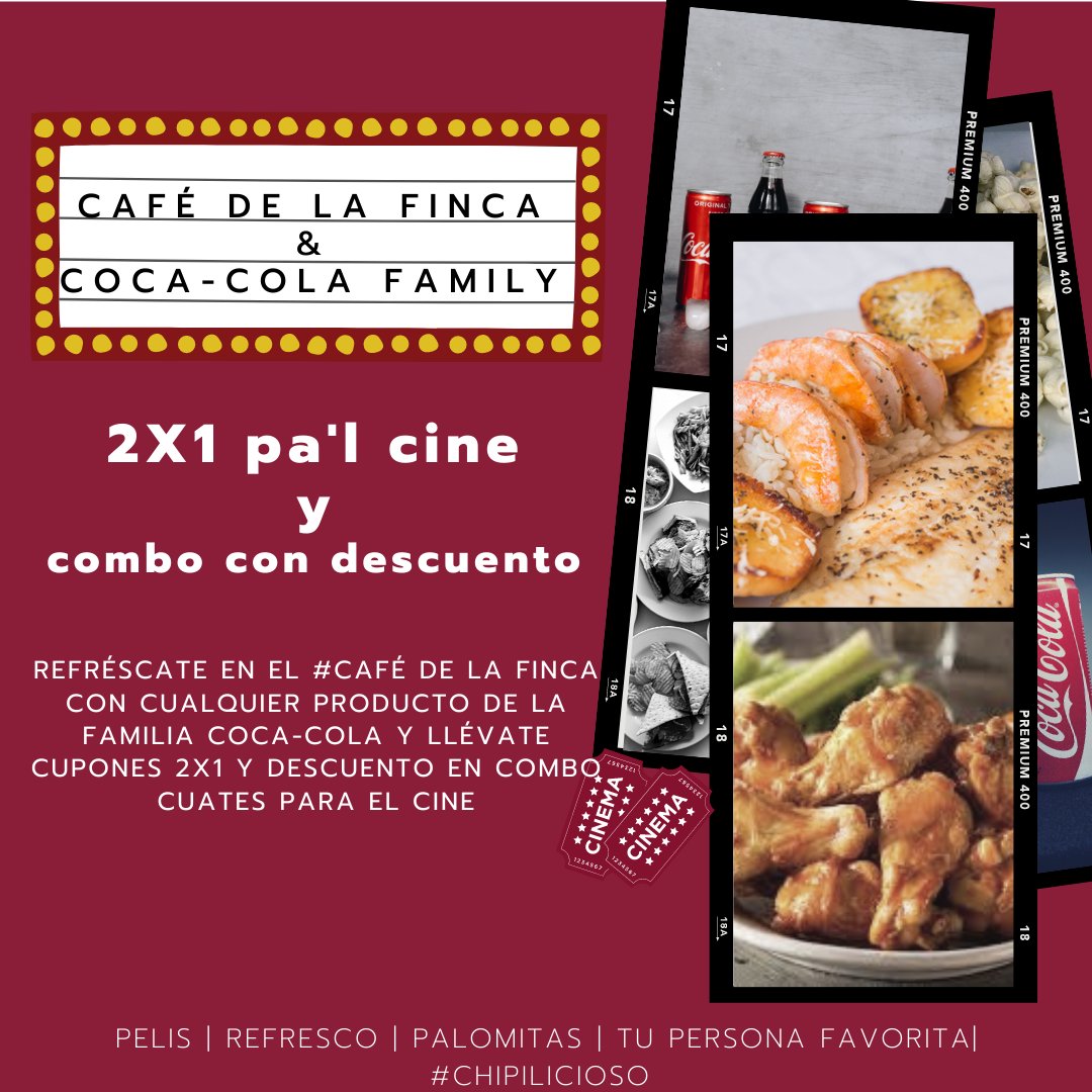 KfeDLaFinca's tweet photo. ¿Qué puede ser mejor que comer en el #CaféDeLaFinca?

¡Comer chipilicioso y qué te regalen boletos para el cine y combos! 

#CaféDeLaFinca #chipilicioso #unapeli #combo #descuentos #cocacola https://t.co/hFZE5MVlLo