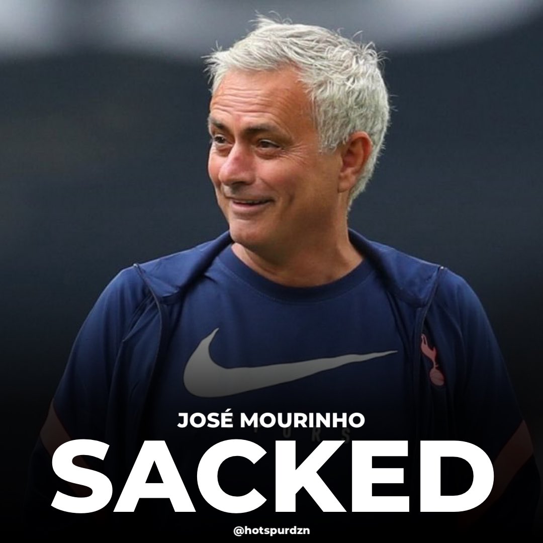 hotspurdzn's tweet photo. 🚨OFFICIAL NEWS🚨

Tottenham Hotspur announces that manager Jose Mourinho has left the club with immediate effect.

The club would like to thank Jose for his work during his time at Tottenham Hotspur and to wish him success in the future.

#THFC #COYS [Dia Da Mentira Sport] https://t.co/PsBX1ELkyI