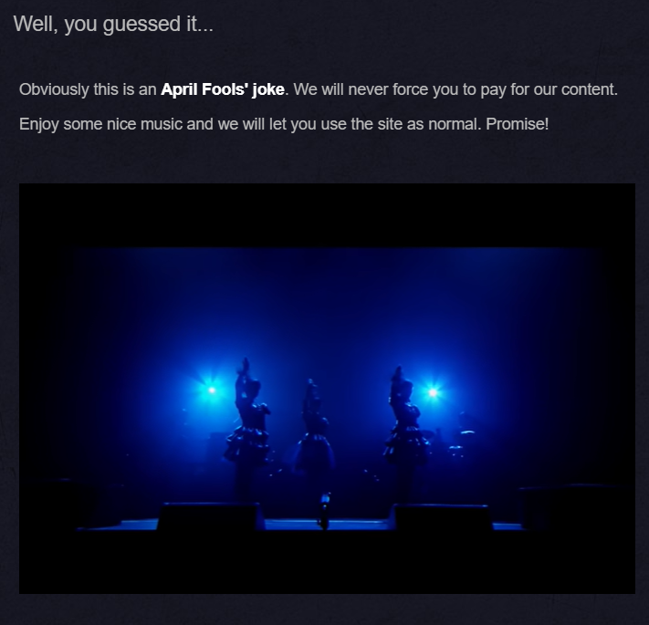 JaredArchon's tweet photo. LMAO metalstorm(dotnet) pranked us, "paid membership services", the registration fills in as a random artist+band, then they FORCE YOU TO LISTEN TO BABYMETAL https://t.co/AnNnOzHaeo