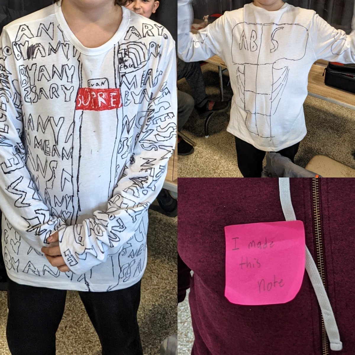 ruthcbyrne's tweet photo. Sixth grade, so sweet and sassy 😁
These are the high and low effort entries to "wear something you made"
Both pretty great in their own right.
.
#dragonlearners #mansfieldartnj #yamspiritweek
.
#mansfieldelementary
#artteacher #youthartmonth #yam2021 https://t.co/hksEfaKmy9