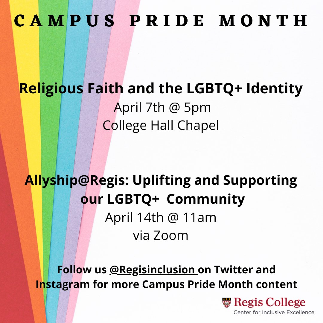 April is Campus Pride Month! Follow us throughout the month as we celebrate our LGBTQ+ community.