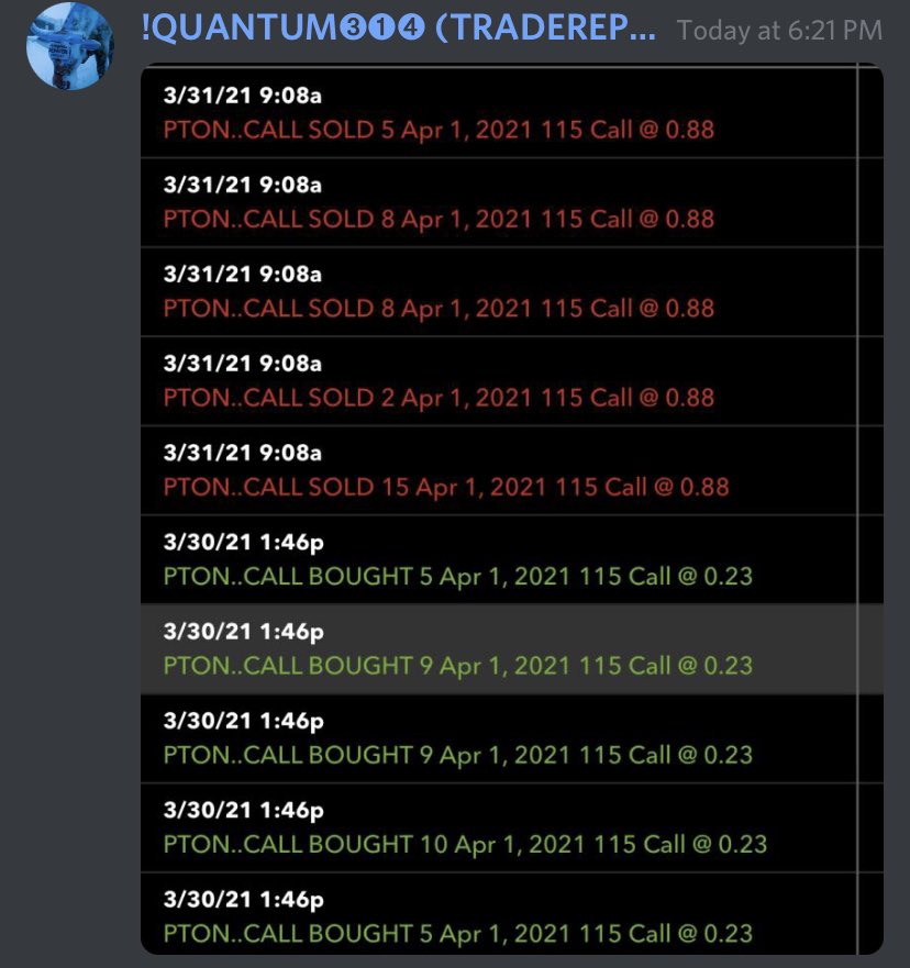 TRADEREP1's tweet photo. $PTON @QUANTUM314_ nailed this overnight hold here.  Beautiful base and pop all alerted live in chat. https://t.co/l5ypQJfgxI