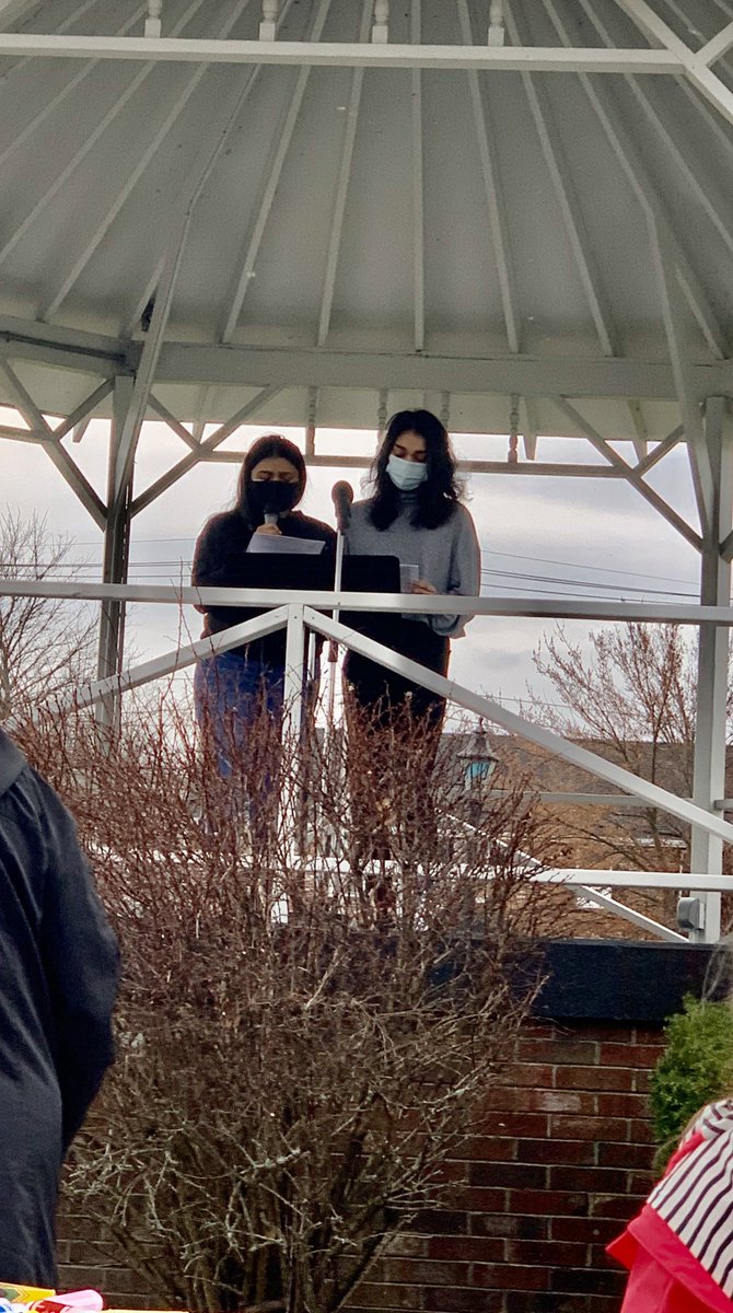 Co-presidents @sara_s_91 and <a href="/sprapti27/">sprapti27</a> at today’s Stop Anti-AAPI Hate Vigil. “We have to do more. Let’s work to empower each other instead of silencing each other.” <a href="/bps_equity/">Burlington Public Schools Equity Committee</a> @BurlMASchools #StopAsianHate #bpschat #StopAAPIHate