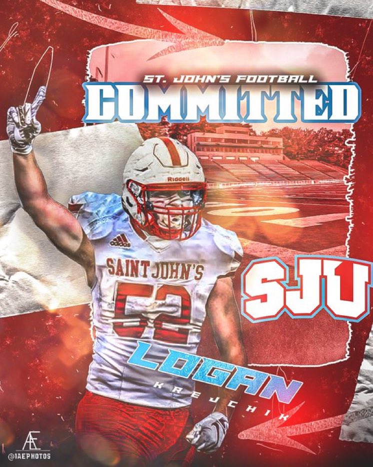 LKrejchik's tweet photo. COMMITTED‼️ Thanks to @SJUFBCoachDumo and @SJUFootball for the opportunity. Let’s get to work https://t.co/KUbFDKSLrF