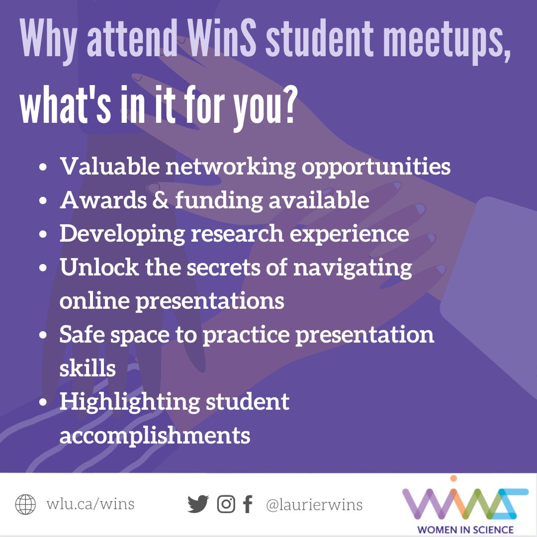 LaurierWinS's tweet photo. Have you registered for our last student meet-up of the semester on TOMORROW (April 1st, 2021) from 11am-noon?! Check out what's in it for you! All genders and faculties are welcome. You can register through the link below!
https://t.co/Dvhn8GvLhr
#studentmeetup #education #STEM https://t.co/0jpXBa8NN7