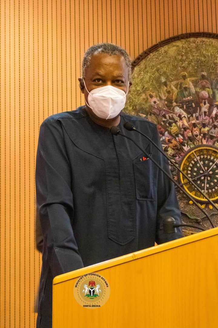 GeoffreyOnyeama's tweet photo. Presented Letters of Credence to 22 more career and non career Ambassadors-designate, making a total of 47 so far. The remaining Letters will be presented as soon as the Agrèment from countries of assignment are received. https://t.co/ZLcSHDA61M