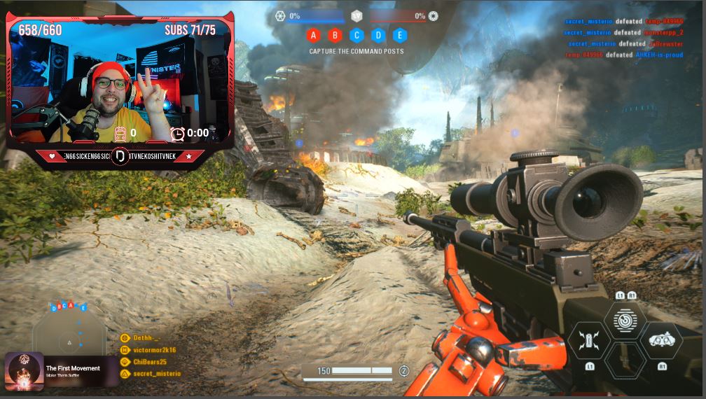 dDethb's tweet photo. Doing something WAY DIFFERENT tonight! Star Wars BFII to kick the stream off! Come watch channel my inner Sith Lord! 🖤@SinEternity @SnipersInSith #SithDeth
SUBS 71/75
FOLLOWERS 658/660
📺:https://t.co/UWSSM28m7V https://t.co/ZBTlEJFk9M