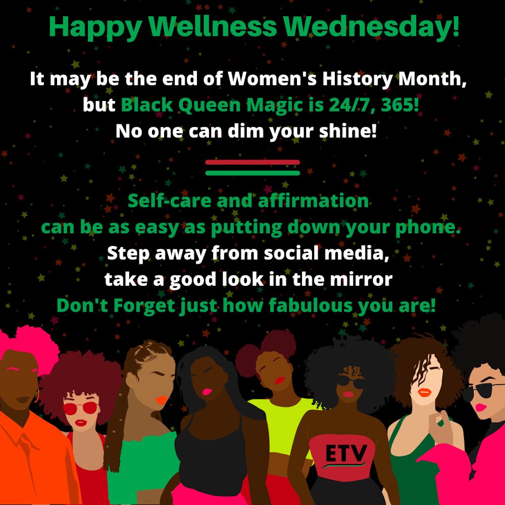 empower_etv's tweet photo. #EmpowerYourself: Relax, Relate, Release...Your Phone!
#WellnessWednesday #BlackQueenMAgic #EmpowerYourself #Selflove&care https://t.co/iHG3O0VXVs