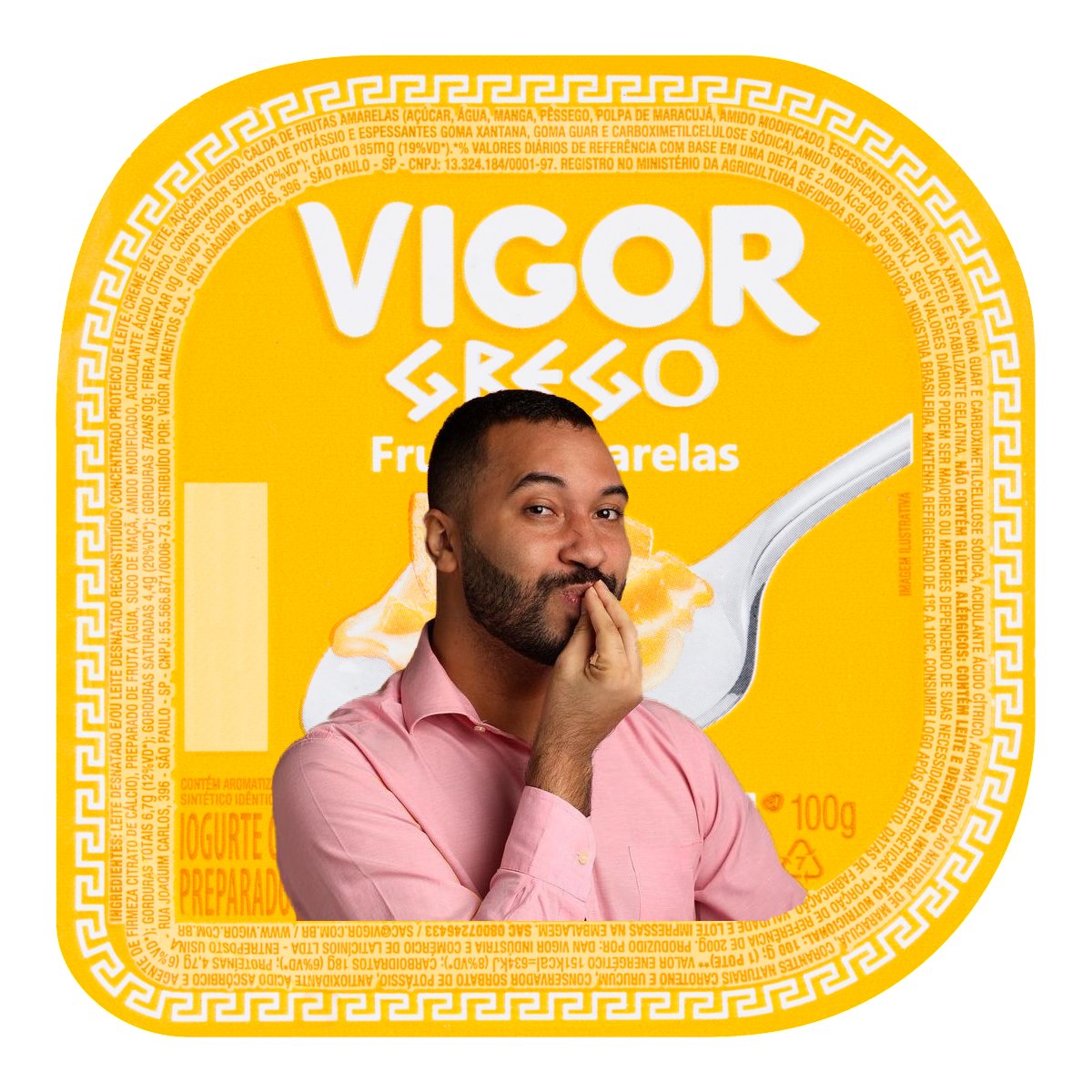 quando o gil sair do programa o mínimo que espero é que ele vire garoto propaganda da vigor e as embalagens passem a vir assim: