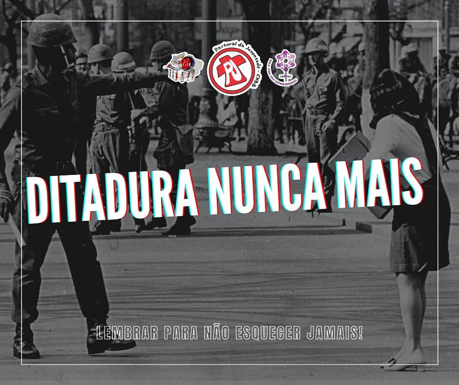 Há 57 anos atrás o Brasil entrava em um cruel e sangrento regime civil militar. A Ditadura perdurou por 21 anos (1964-1985), gerando inúmeras consequências sentidas até hoje em nosso país. 

DITADURA NUNCA MAIS!

Leia mais: pj.org.br/ditadura-nunca…

#DitaduraNuncaMais
#Democracia