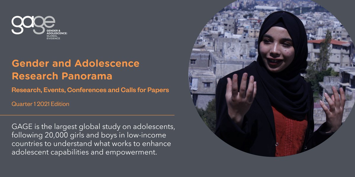 Our latest #Gender and #Adolescence Research Panorama is now available. We focus on the theme of #CSW65 - girls' active participation in public life - with a country spotlight on #Lebanon. Catch up on our recent research 👇 gage.odi.org/2021/03/resear…