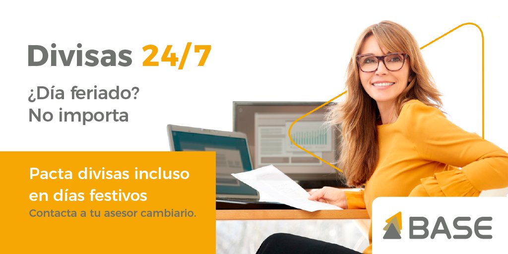 BANCO_BASE's tweet photo. Incluso en día inhábil bancario puedes pactar operaciones en divisas.💱Hasta por 96 horas y en 33 cruces de divisas.
#divisas #fx #fxrate #fixrate #global #banking #money #currency #forex #dolar #dólar #euro #yan #Dinero https://t.co/t0fwMIhHlW
