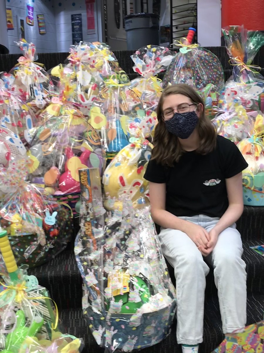 CentralRedDevil's tweet photo. National Honors Society students, Mrs. Byrd’s Honors History students, along with some extra students and teachers all came together to make over 60 Easter baskets for foster children in our area. #RedDevilPride https://t.co/EwUaAwDGav