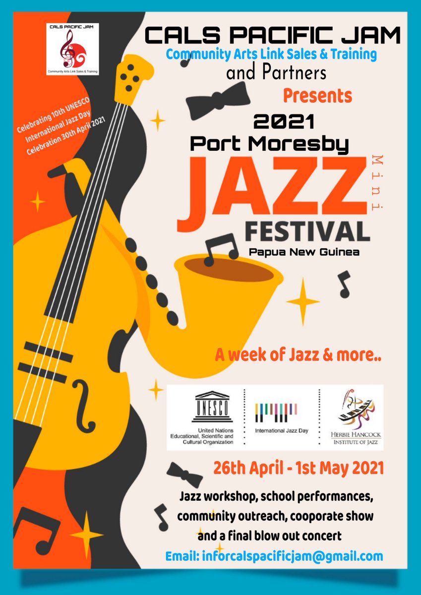 AniJohn99's tweet photo. We will be celebrating the 10th UNESCO International Jazz Day through out the world. Port Moresby will come alive with a week of jazz n blues, workshops, fun activities and a live stream show, a special tribute to Sanguma Band. PNGs finest contemporary jazz fusion Band. https://t.co/W1gh0A7Fxs