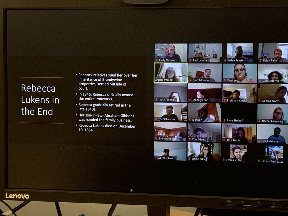 pelnichols's tweet photo. Congrats to Prof. Emily Thomas and the students of Women in American Society for their fine presentation today as another Women’s History Month draws to a close. 25 people attended today’s event, “Female Entrepreneurs in American History,” on Zoom! @Nichols_History https://t.co/rNG3zn5BcR