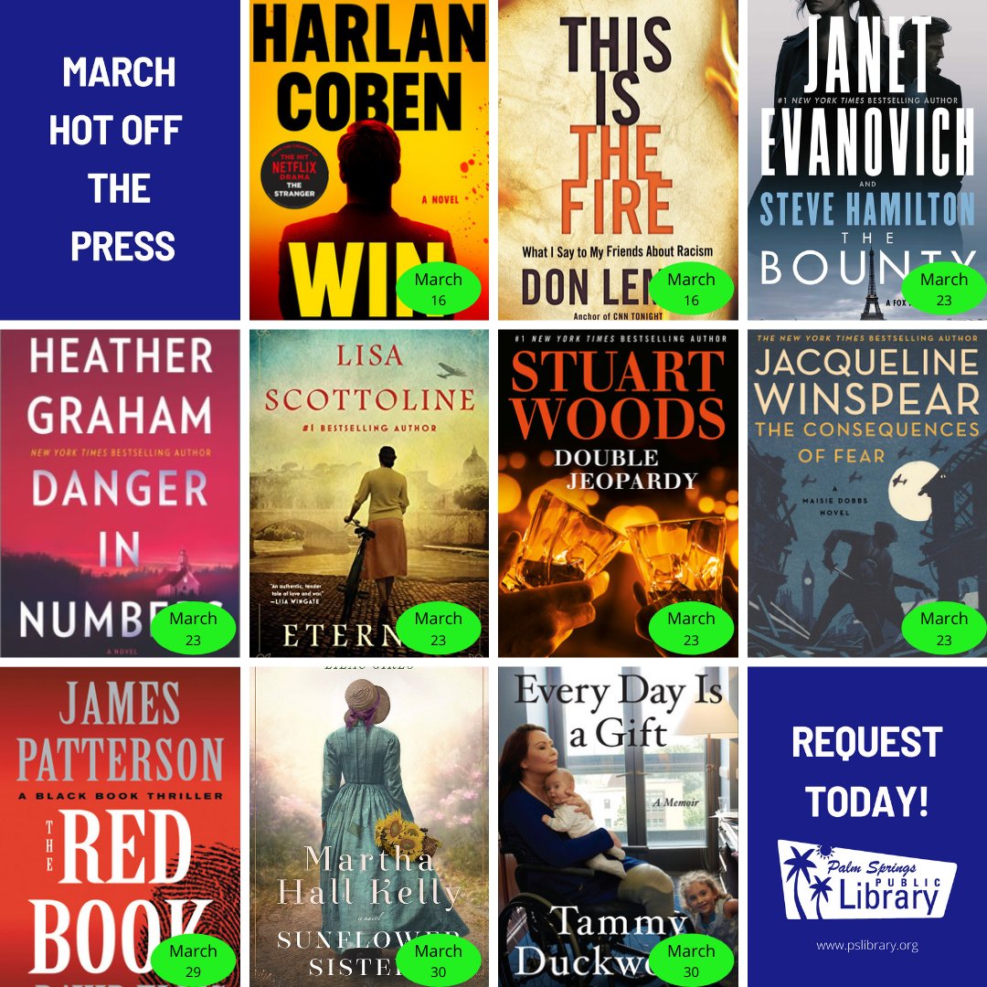 More new titles for you to request. 

#newbooks #librarybook #booklove #bookcommunity #fortheloveofreading #readingforlife #bookfeature  #welovebooks #bookobsessed #publiclibrary #palmsprings #pslibrary
