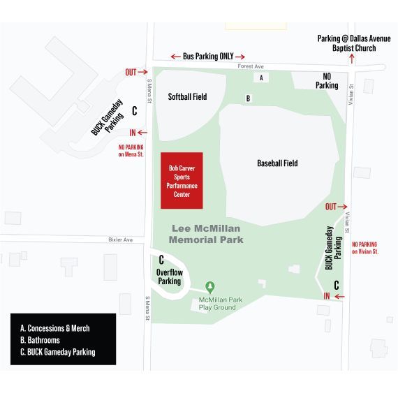 UARMBucks's tweet photo. For tomorrow’s @UARMBaseball &amp; @UARMSoftball games, please excuse our progress:
- Park in “C” Lots
- Stay off areas with hay...these areas have been sprayed with hydro-mulch.
- #BuckFans need to enter behind home plate of softball or between the field &amp; indoor facility.
#GoBucks https://t.co/VDpXAGrxOG