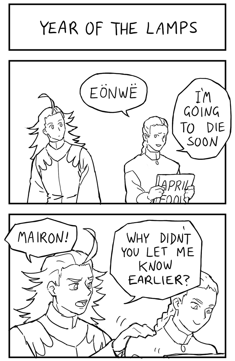 Tatara_Tarou's tweet photo. April Fools comics for 2021!
#mairon #eonwe #melkor
1/2 https://t.co/Dn7CNZjAKK