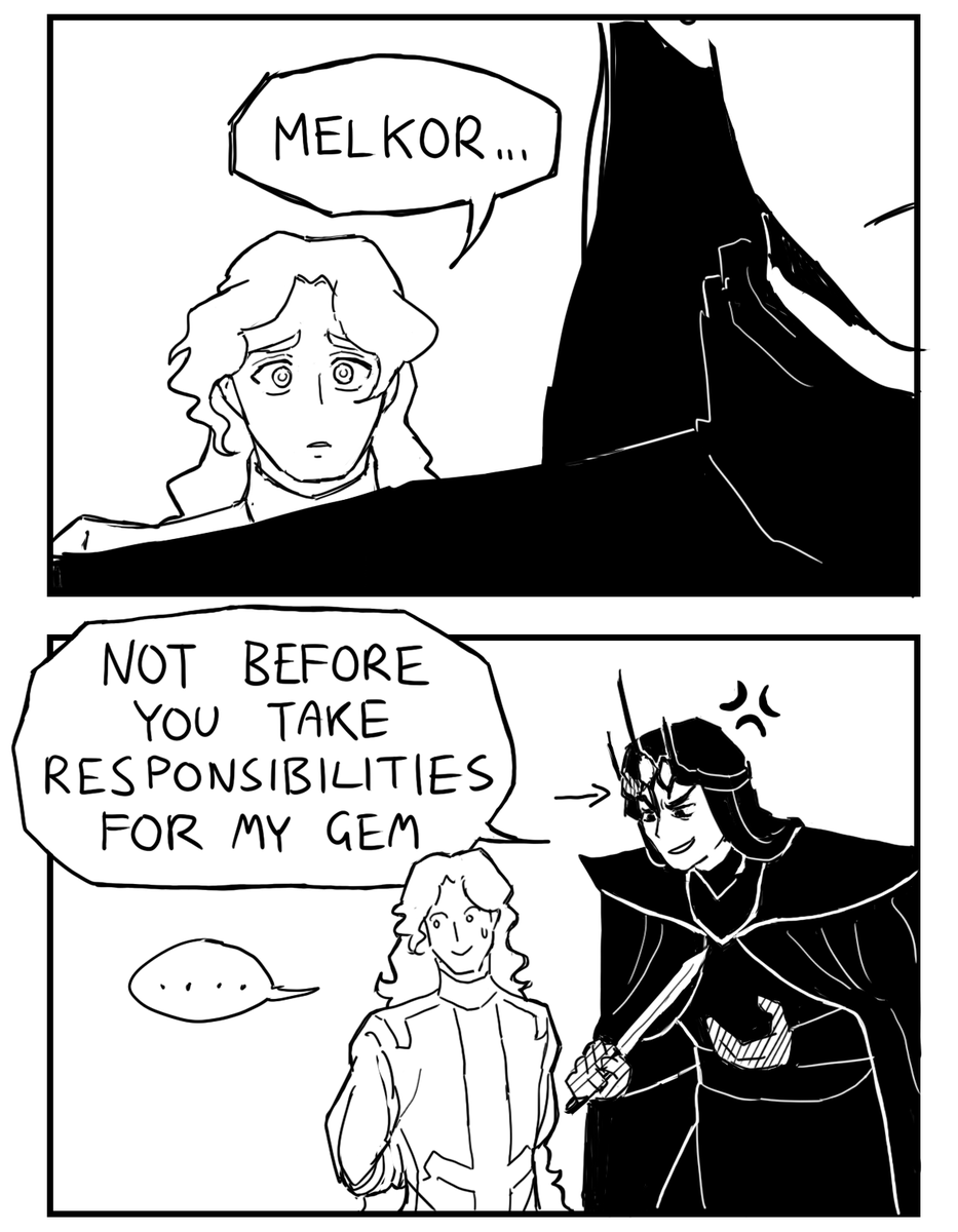 Tatara_Tarou's tweet photo. April Fools comics for 2021!
#mairon #eonwe #melkor
1/2 https://t.co/Dn7CNZjAKK
