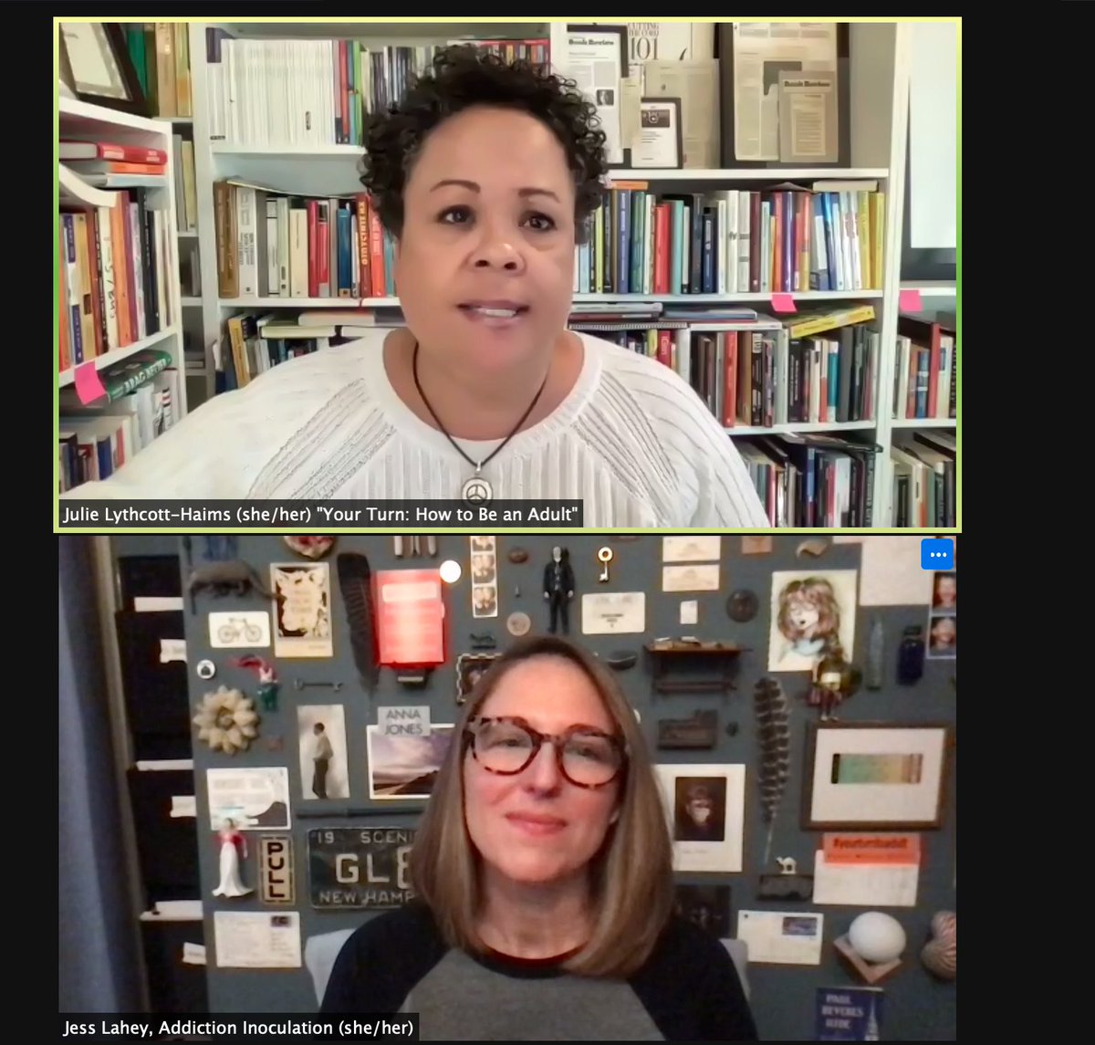 KatherineLewis's tweet photo. Just 10 minutes into @jlythcotthaims & @jesslahey speaking about big kid issues, and I'm already tearing up. Such wisdom & compassion for parents & kids. Join us! #parentinginplace https://t.co/ThStD289lL https://t.co/AxVTP5xN6V