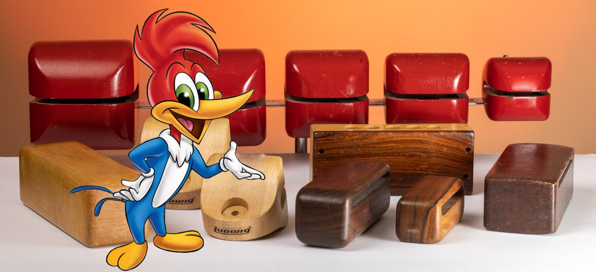 balter_michael's tweet photo. I do not like the way Woody Woodpecker is drooling over my woodblocks and temple blocks 😉 https://t.co/xYGKwOq2pP