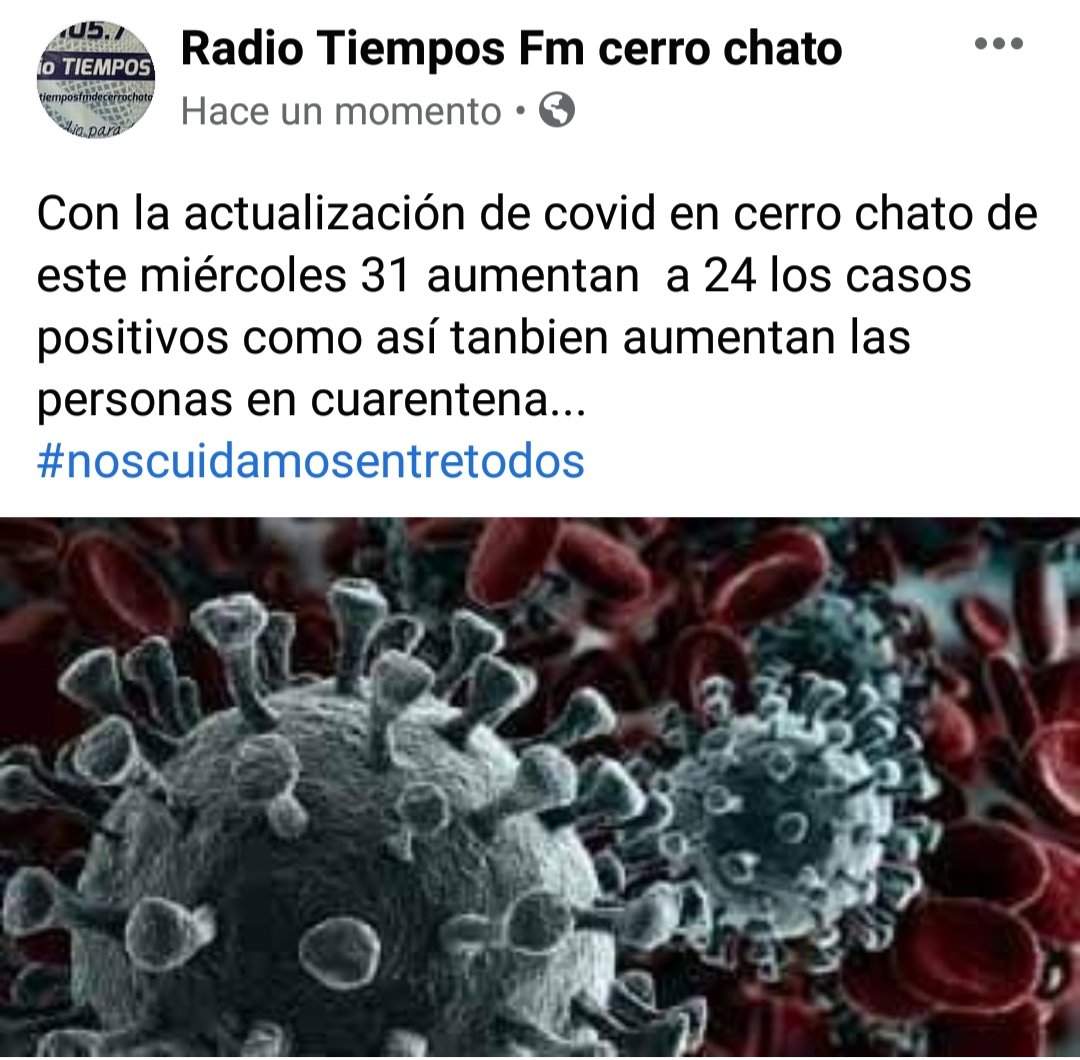 Aumentan los casos positivos en cerro chato de covid 19...