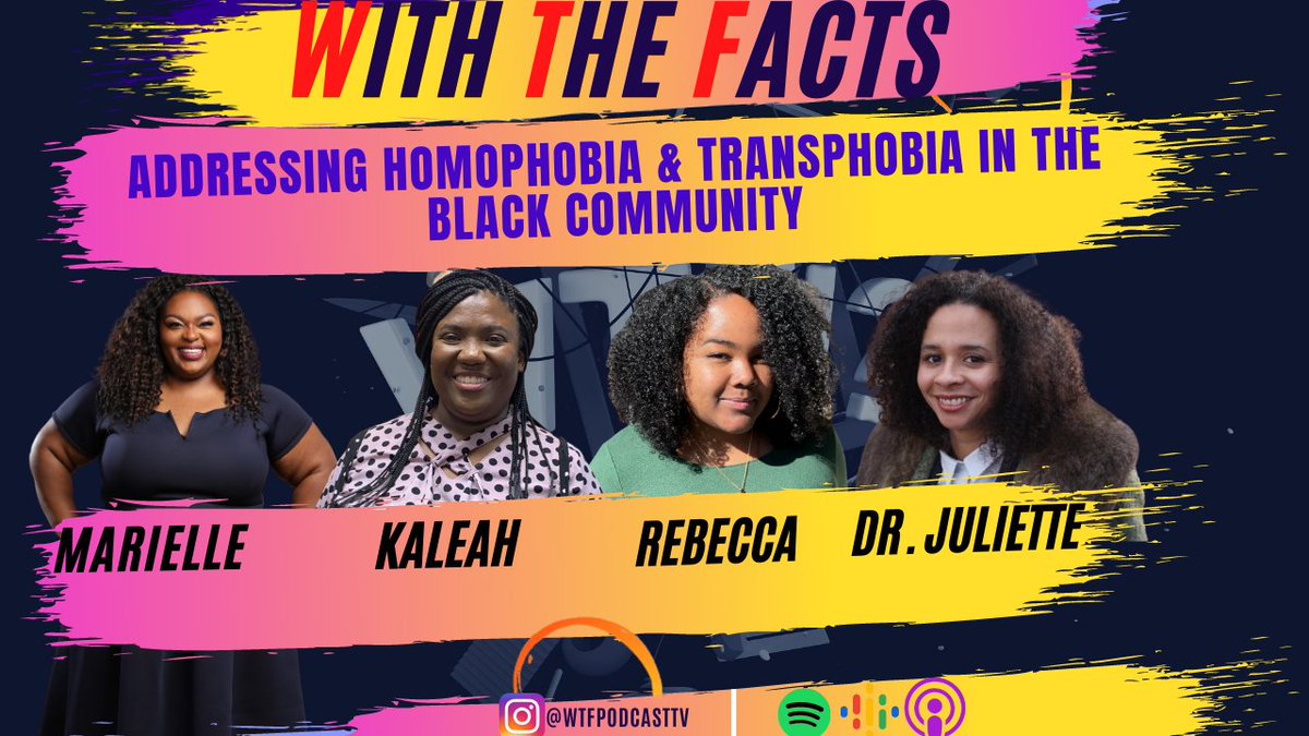 With The Facts Podcast (@wtfpodcasttv) on Twitter photo A brand new episode drops tomorrow! This episode we address homophobia and transphobia that exist in the Black community and the complexities around that. This is part 1 of a conversation. Listen on Spotify, Apple podcast or Google Podcast. A brand new episode drops tomorrow! This episode we address homophobia and transphobia that exist in the Black community and the complexities around that. This is part 1 of a conversation. Listen on Spotify, Apple podcast or Google Podcast.