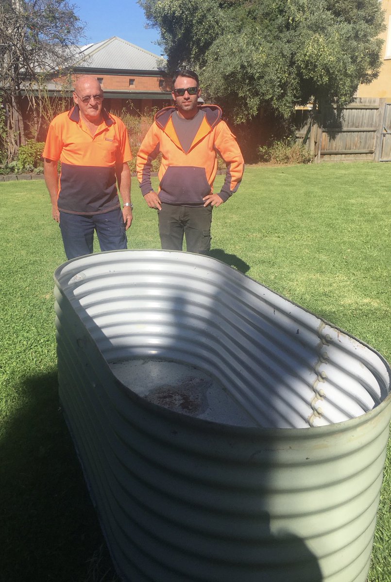 ‘Pool boys’ Ron and Andrew deliver the baptismal pool in readiness for immersion baptism on Sunday!