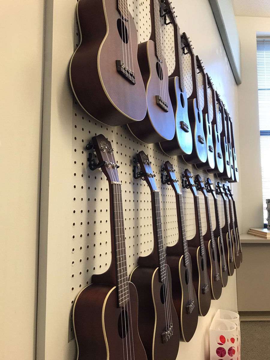 Ukulele wall is up! 
#iteachmusic #iteachelementary #falconfamily #cornwallrocks