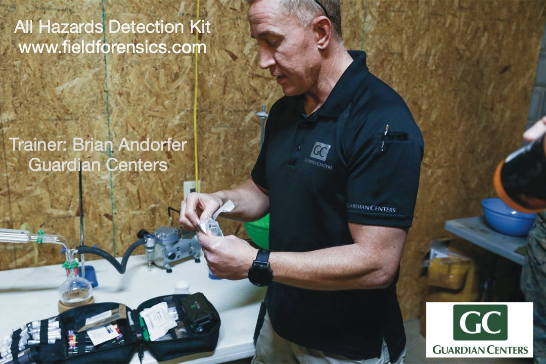 FieldForensics's tweet photo. Thanks to Brian Andorfer of Guardian Centers in Georgia for sharing these HME/Chem-Bio training photos;  Brian and Rocky training US Marines on FFI's ELITE™ explosives detection kits.   ELITE™ kits test explosives at trace and bulk levels and also check for HME precursors. https://t.co/yq7RIIPNSn