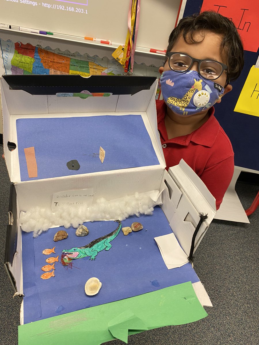 ClarkCats2's tweet photo. Our #SensationalSecondGraders show off their #AnimalHabitat projects. #Alligators #KingCobras #Zebras #Giraffes #Leopards #AwesomeAnimalProjects #MsRuizClassRocks @ClarkCats2 @believe_EC2020 @SpringISD_Curr https://t.co/rXFkFhMeMn