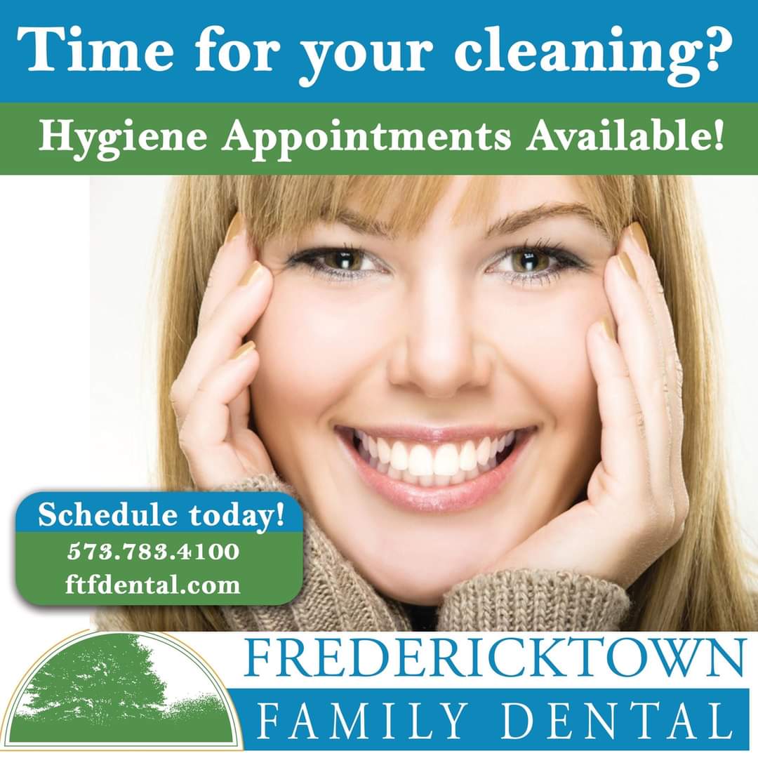 ftfdental's tweet photo. Have you had a cleaning yet this year? If not, it's time! We have appts available, even before &amp; after work/school. Call today &amp; set your healthy smile as a top priority - 573.783.4100.
#TimeForACleaning #ComeSeeUs #HygieneAppointments #DentalHygiene #DentalCleaning https://t.co/xJ80epw1Pp